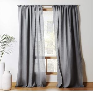 CB2 Graphite Linen Curtains